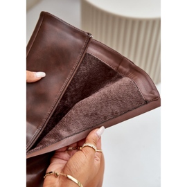 Izolirane ženske čizme s patentnim zatvaračem od smeđe eko kože Tialethe smeđa 2