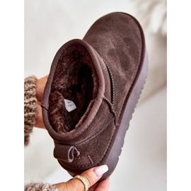 Ženske čizme za snijeg s platformom od brušene kože smeđe Nereviana smeđa 2