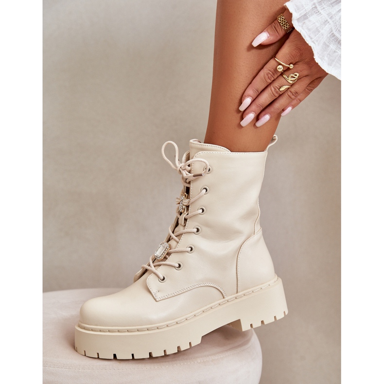 Ženske izolirane radničke čizme s iglama, bež Avorira 2