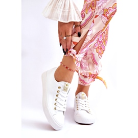 News Ženske klasične tenisice bijele i zlatne Ecoma bijela 1