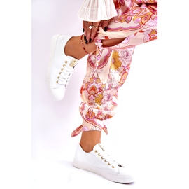 News Ženske klasične tenisice bijele i zlatne Ecoma bijela 2