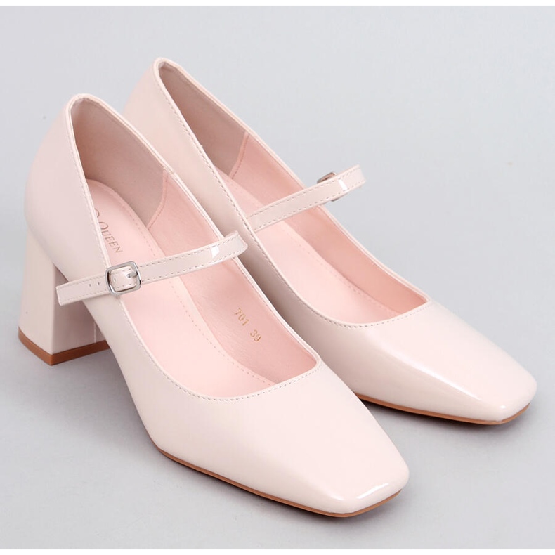 Mary Jane Valonis Bež cipele s visokom petom 1