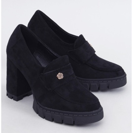 Lains Crne mokasine na visoku petu i platformu crno 1