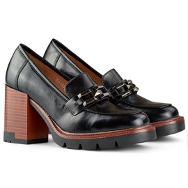 Crne mokasine na deblju petu i niske cipele crna 1