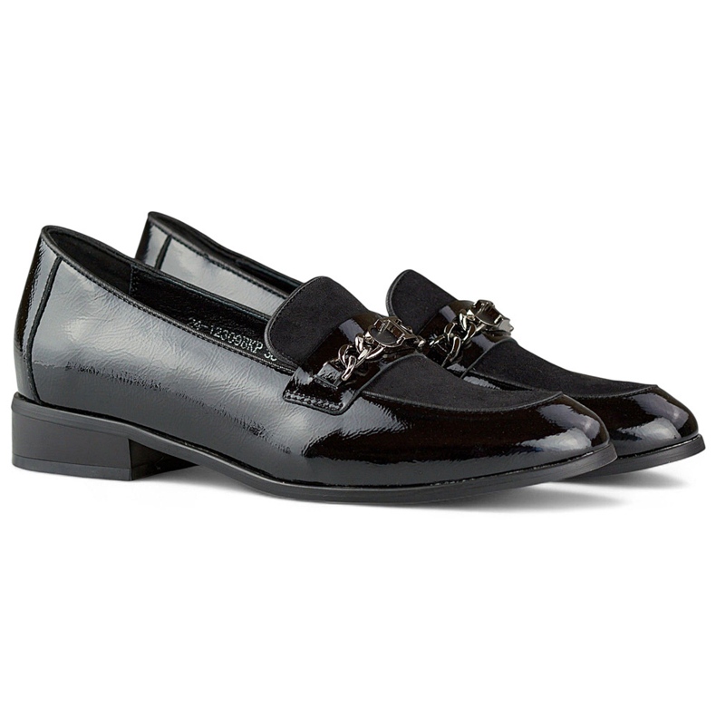 Klasične ženske lakirane crne cipele crno 1