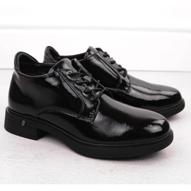 Ženske crne lakirane gležnjače Vinceza 58413 crno 2