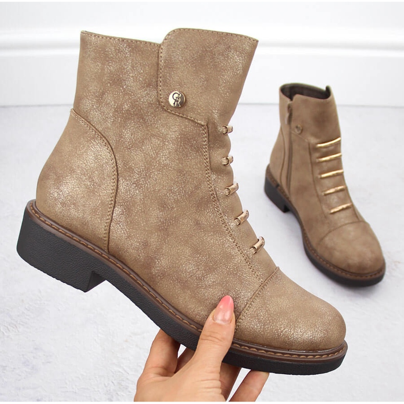 Ženske zlatne izolirane gležnjače Jezzi ASA252-5 zlatni 1