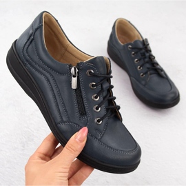 Udobne ženske kožne cipele, teget Helios 411 plava 1