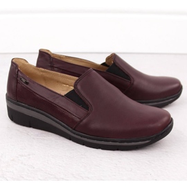 Udobne cherry ženske kožne cipele Helios 350-2 crvena 2