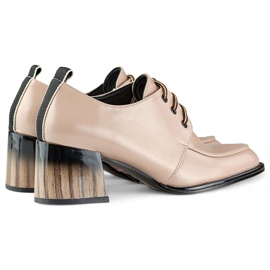 Lakirane bež gležnjače na crvenu petu, elegantne ženske cipele 1