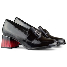 Ženske crne lakirane salonke na visoku petu, ženske cipele crno 1