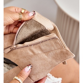 Izolirane ženske gležnjače sa špicastim vrhovima na visoku petu, bež Laoreina 2