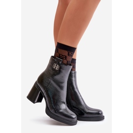 Ženske zmijske čizme na visoku petu od prirodne kože crne Vinceza 66670 crno 1