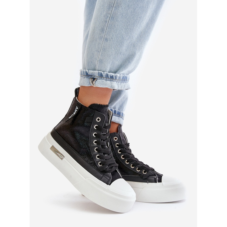 Ženske tenisice s visokom platformom crne Averira crna 1