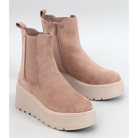 Ronda kaki čizme s platformom Chelsea bež 1