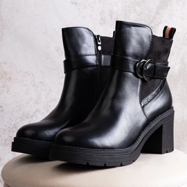 Mirka crne gležnjače na visoku petu crna 1