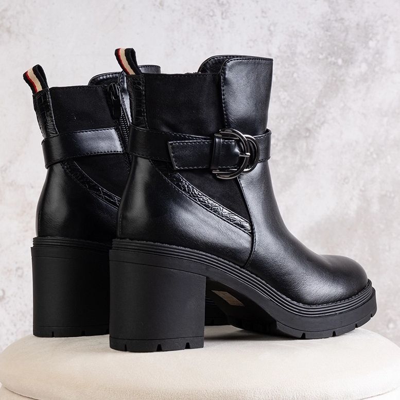 Mirka crne gležnjače na visoku petu crna 2