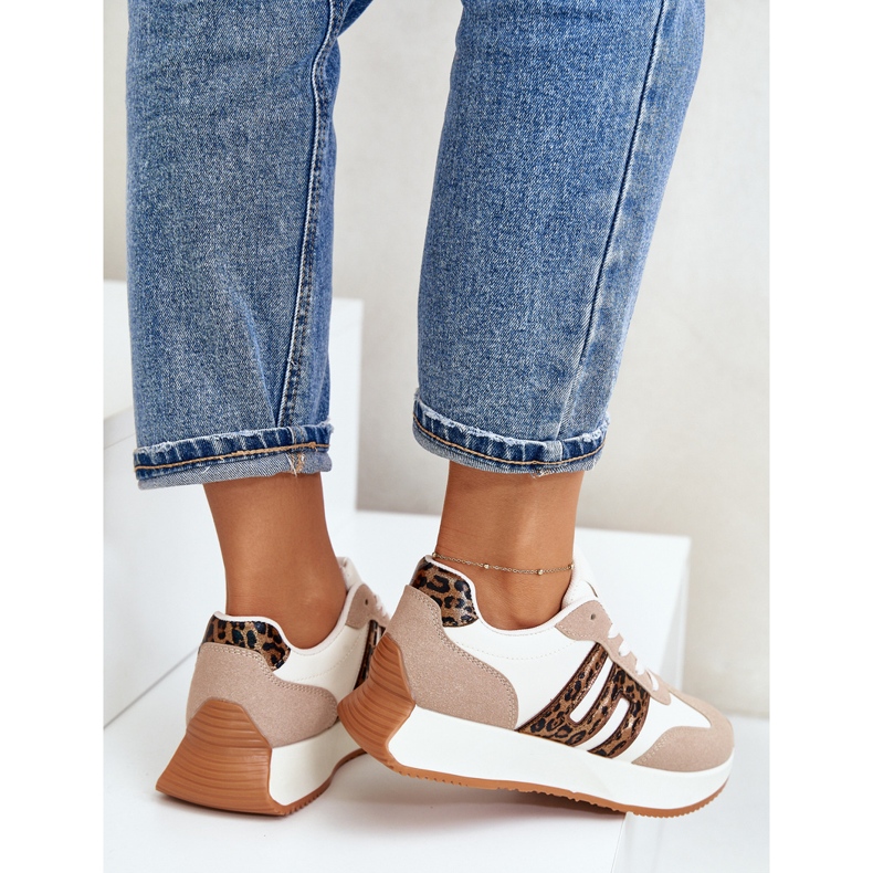 Ženske leopard tenisice, sportska obuća na platformu, bež Thari 2