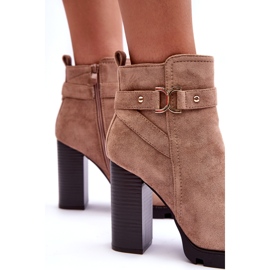 Bež čizme na visoku petu od antilopa Liani 3