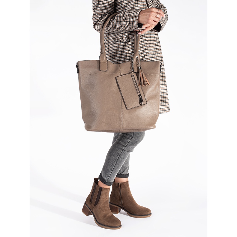 Seastar Smeđe Chelsea čizme od brušene kože s visokom petom smeđa 2