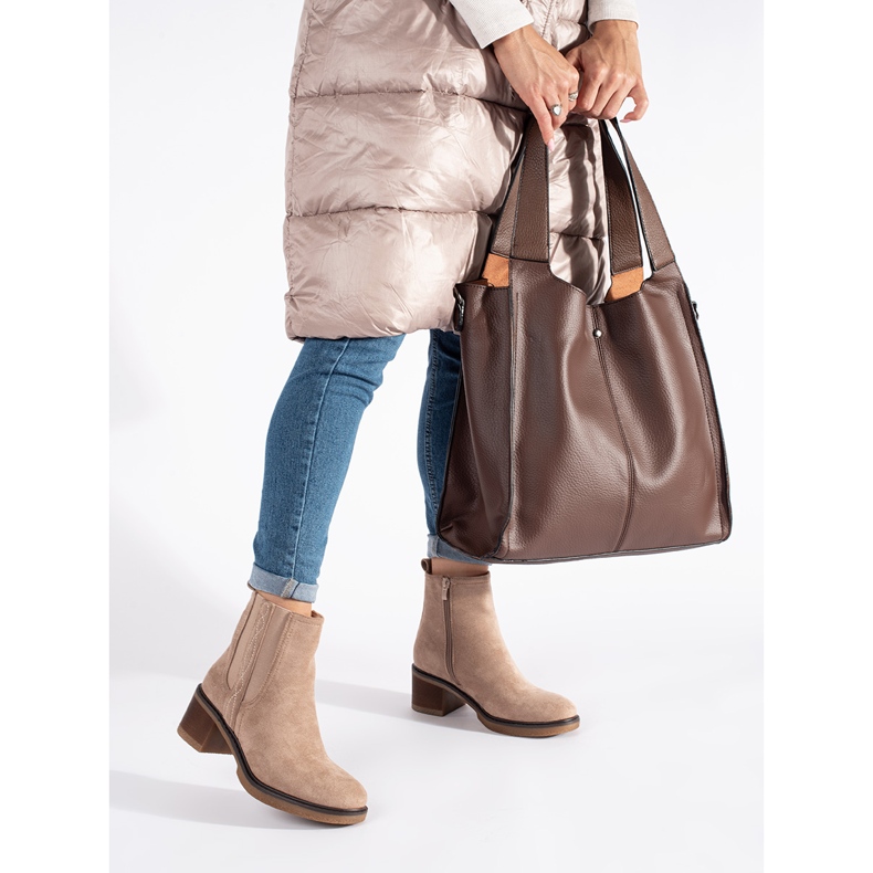 Seastar Chelsea čizme od antilopa bež boje s visokom petom 2