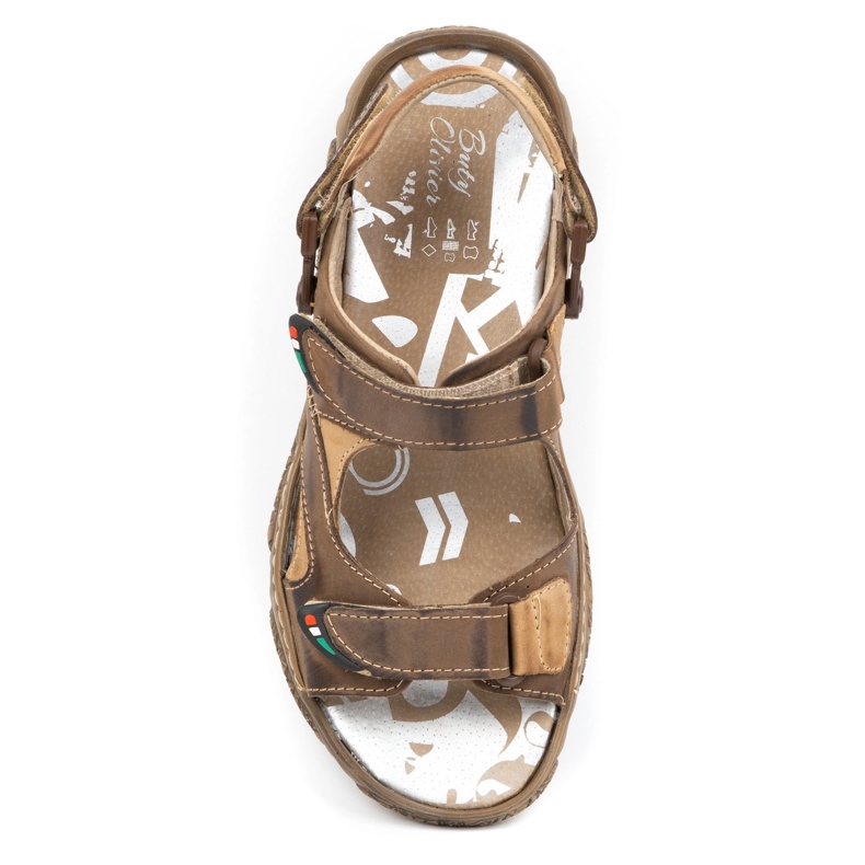 Mateos Muške kožne sandale za vozača 362MA smeđe smeđa 3