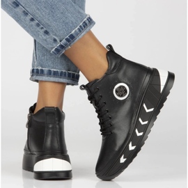 Filippo DBT4214/24 Bk Wh kožne čizme s platformom, crne 1