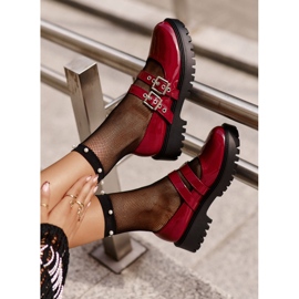 Ženske cipele s remenima Lakirane bordo Terione crvena 1