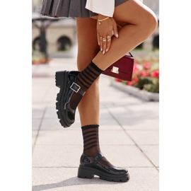 Ženske lakirane cipele s kopčom, Black Plikuria crno 2