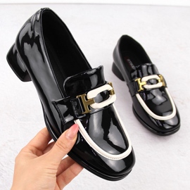 Ženske kožne lords cipele, crne Artiker 55C0104 crno 1