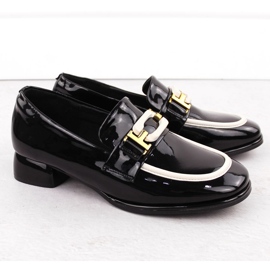 Ženske kožne lords cipele, crne Artiker 55C0104 crna 2