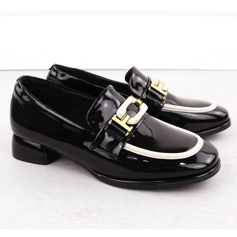 Ženske kožne lords cipele, crne Artiker 55C0104 crna 2