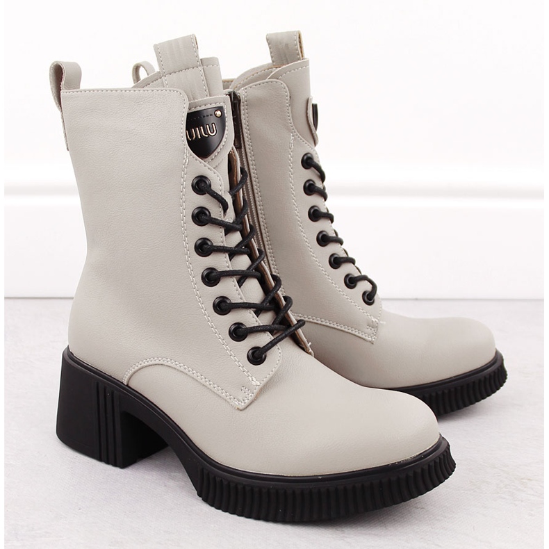 Bež ženske kožne gležnjače Vinceza 66671 2