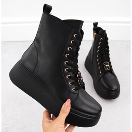 Kožne čizme na platformu sa medvjedićem, crne Vinceza 66701 crna 1