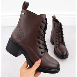 Smeđe ženske kožne gležnjače Vinceza 66722 smeđa 1