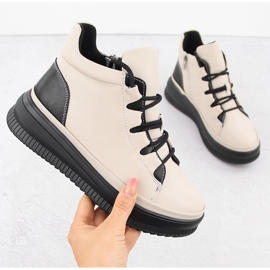 Ženske izolirane kožne čizme, bež, Artiker 55C1051 1