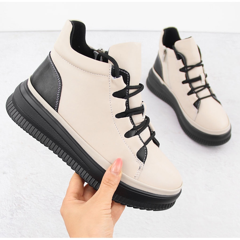 Ženske izolirane kožne čizme, bež, Artiker 55C1051 1