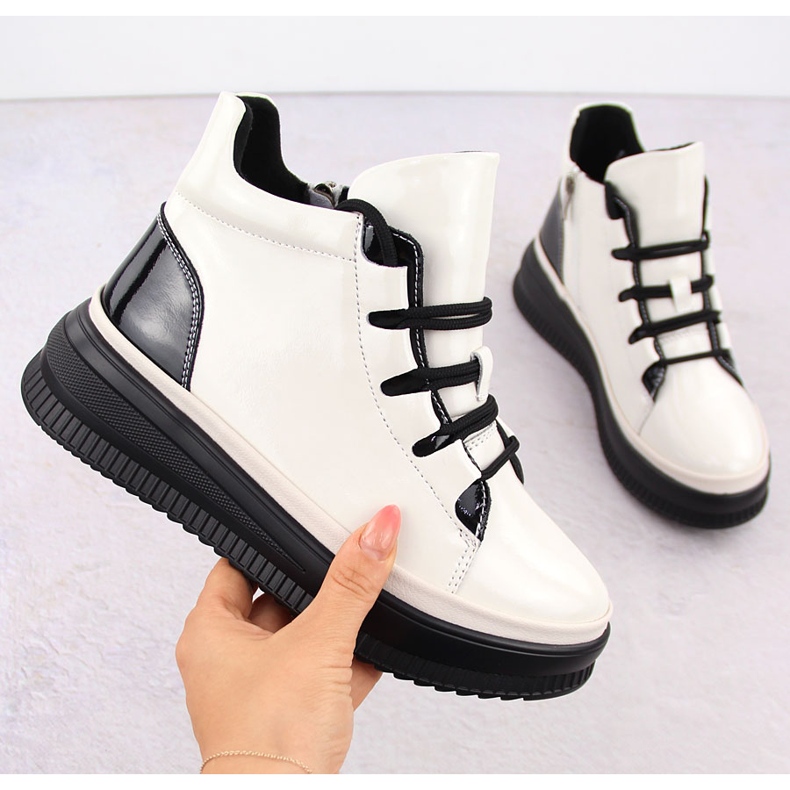 Ženske lakirane izolirane čizme Ekri Artiker 55C1043 bež 1