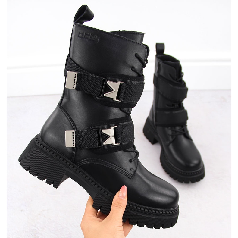 Ženske kožne torbe s kopčama, crne Big Star OO274A274 crno 1