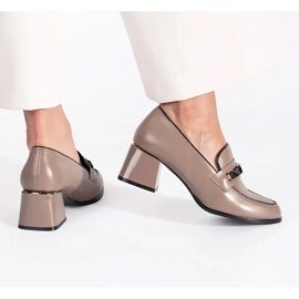 Bež ženske cipele na visoku petu 1