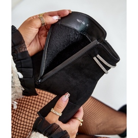 Izolirane ženske gležnjače na visoku petu, eko antilop, crna Saivia crno 2