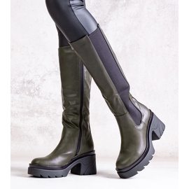 Zelene čizme s debljom petom marke Charla zelena 1