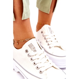 Tenisice s platformom od tkanine Big Star LL274150 Bijele bijela 2