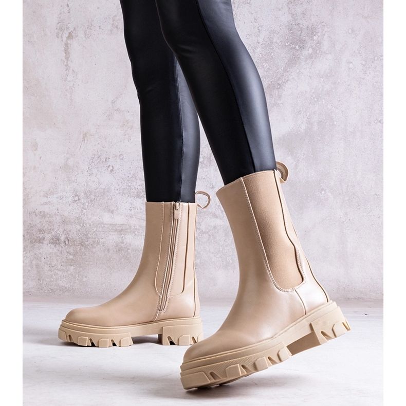 Bež visoke gležnjače od Manera eko kože 2