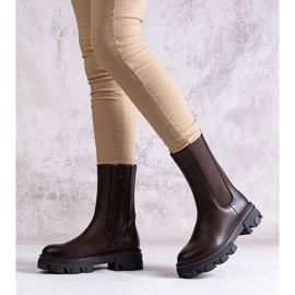 Smeđe visoke gležnjače od Manera eko kože smeđa 1