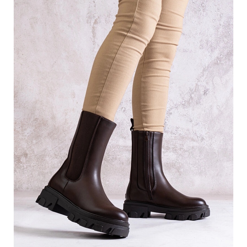 Smeđe visoke gležnjače od Manera eko kože smeđa 2