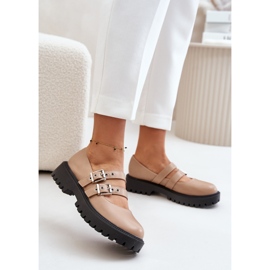 Ženske cipele s remenčićima od eko kože, bež Terione 2