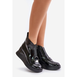 S.Barski Lakirane čizme na tanku izolaciju D&amp;A MR880-136 crne crna 1