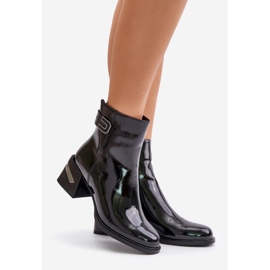 S.Barski Lakirane izolirane čizme na visoku petu MR880-093 crne crna 1