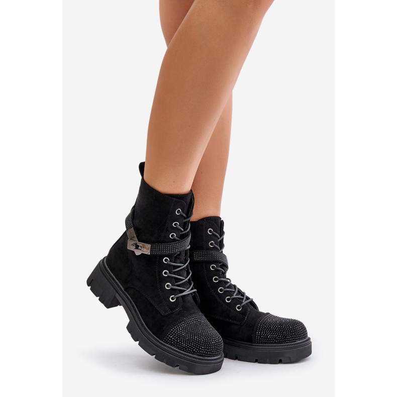 Izolirane radničke čizme s ukrasom S.Barski HY42-281 crne crna 1